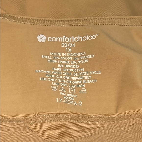 New Comfort Choice 1X/22/24 nude stretch adjustable strap shapewear dress - Picture 2 of 10